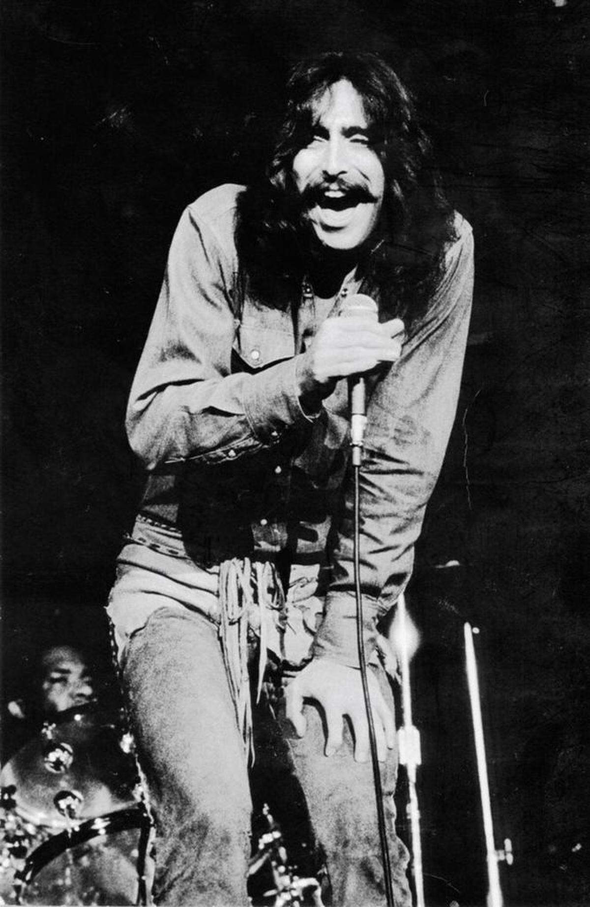 Archive shot of Chuck Negron singing with the band Three Dog Night.