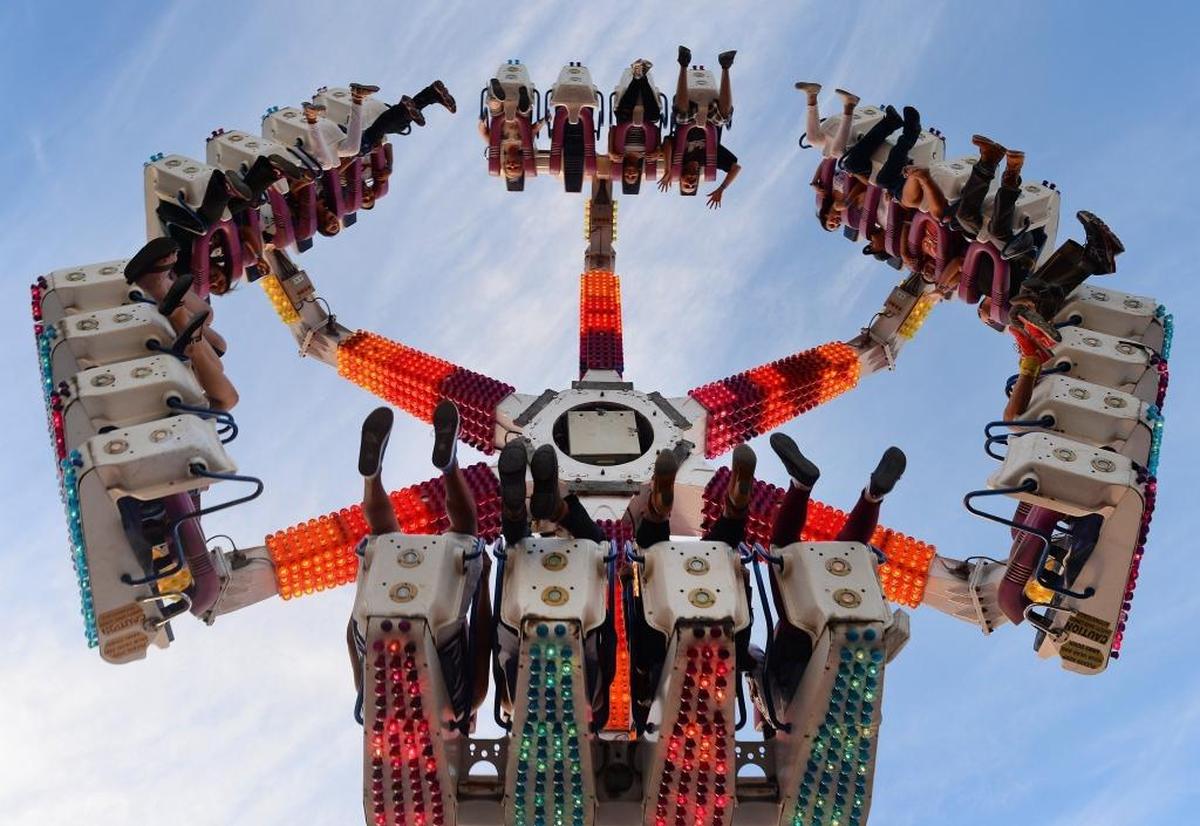 The midway is a major attraction at the Big Fresno Fair.