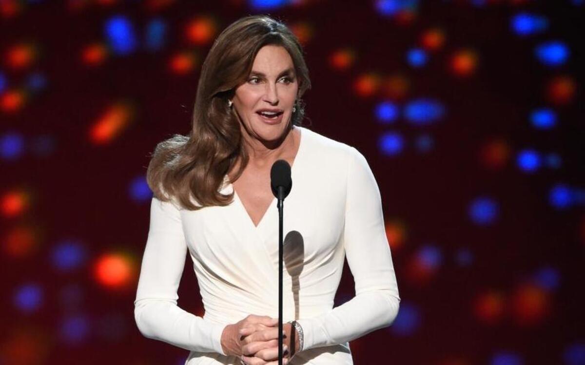 Caitlyn Jenner accepts the Arthur Ashe award for courage at the ESPY Awards.