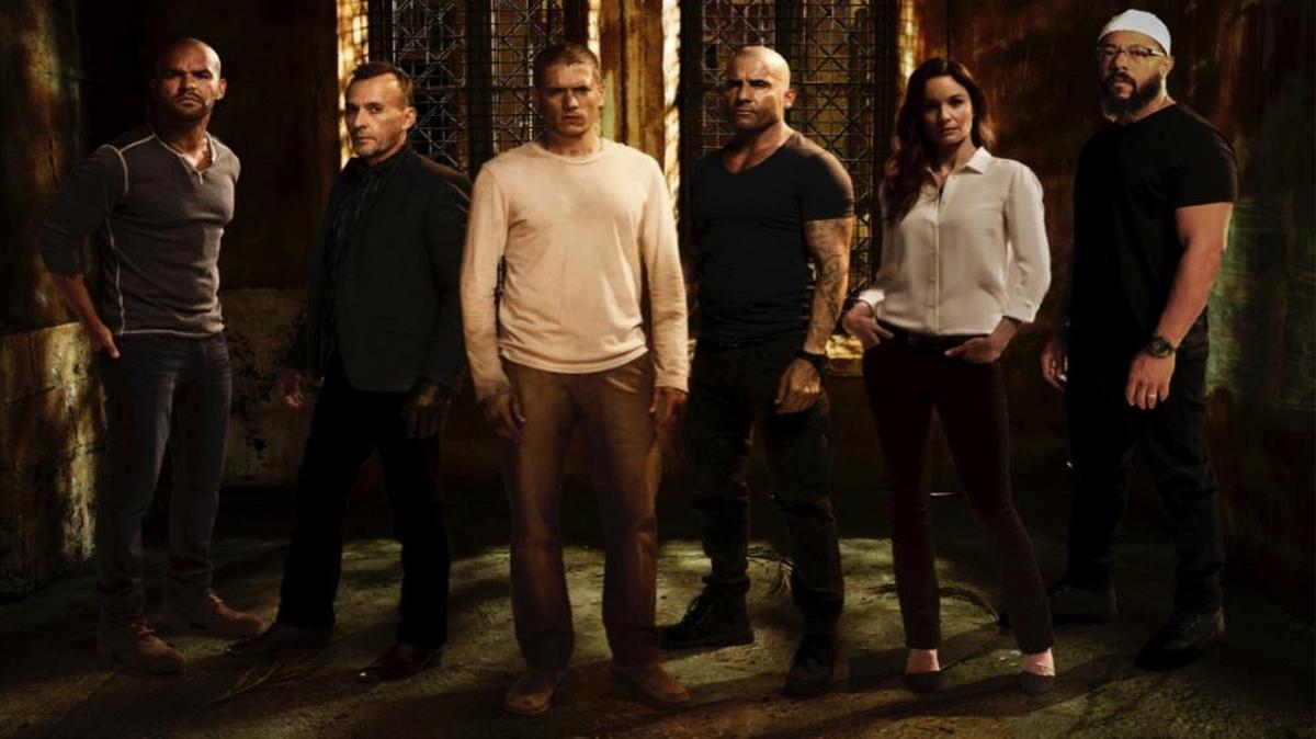 Amaury Nolasco, Robert Knepper, Wentworth Miller, Dominic Purcell, Sarah Wayne Callies and Rockmond Dunbar star in “Prison Break.”
