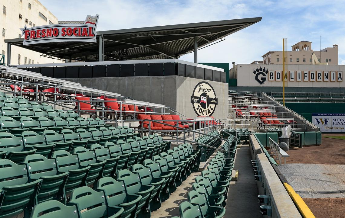 About 1,000 seats were taken out of the left field corner area at Chukchansi Park to make way for Fresno Social, a new walk up bar and lounge area open to any ticket holder. This is part of a $3.4 million capital improvement project by the Fresno Sports & Events LLC ownership group at the park.