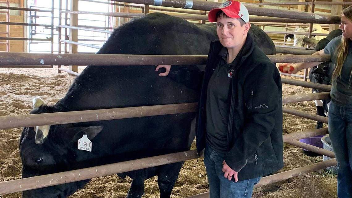 Mary Apper with bull Apper’s Mind Freak, renamed in 2019 to lift Apper’s spirits as she battled cancer.