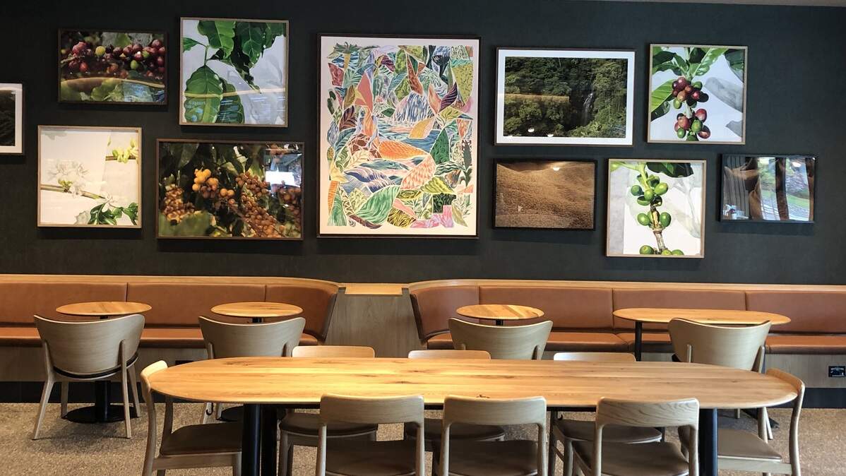 The new Starbucks at the corner of Bullard and Minnewawa in Clovis is considered one of the bigger locations in California. With 3,700 square feet, this Starbucks invites customers to enjoy their drinks inside the coffeehouse.