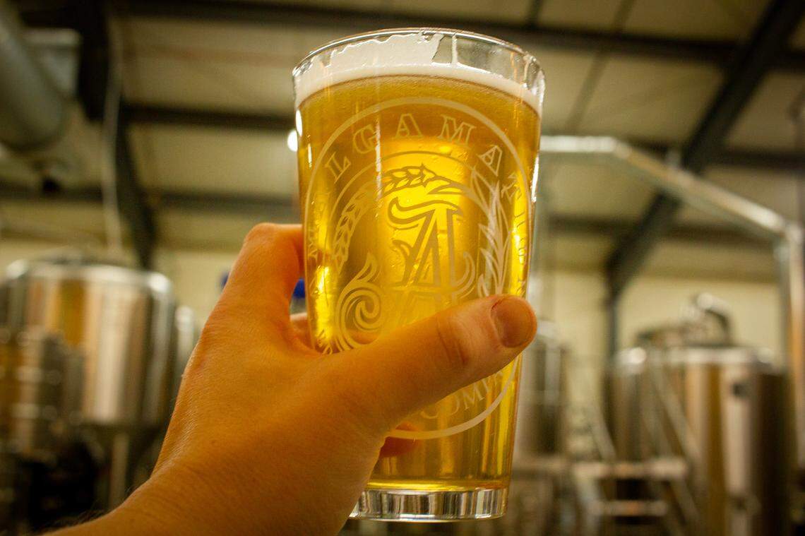 Craft beers like this one are brewed on site at a new brewery in northwest Fresno.