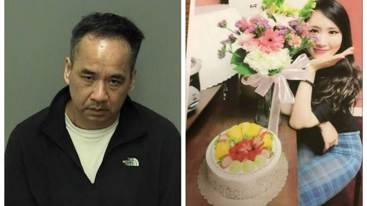 A Merced County jury convicted William Li, left, of strangling Lijun Wang, right, to death and leaving her body in a dumpster in Merced.