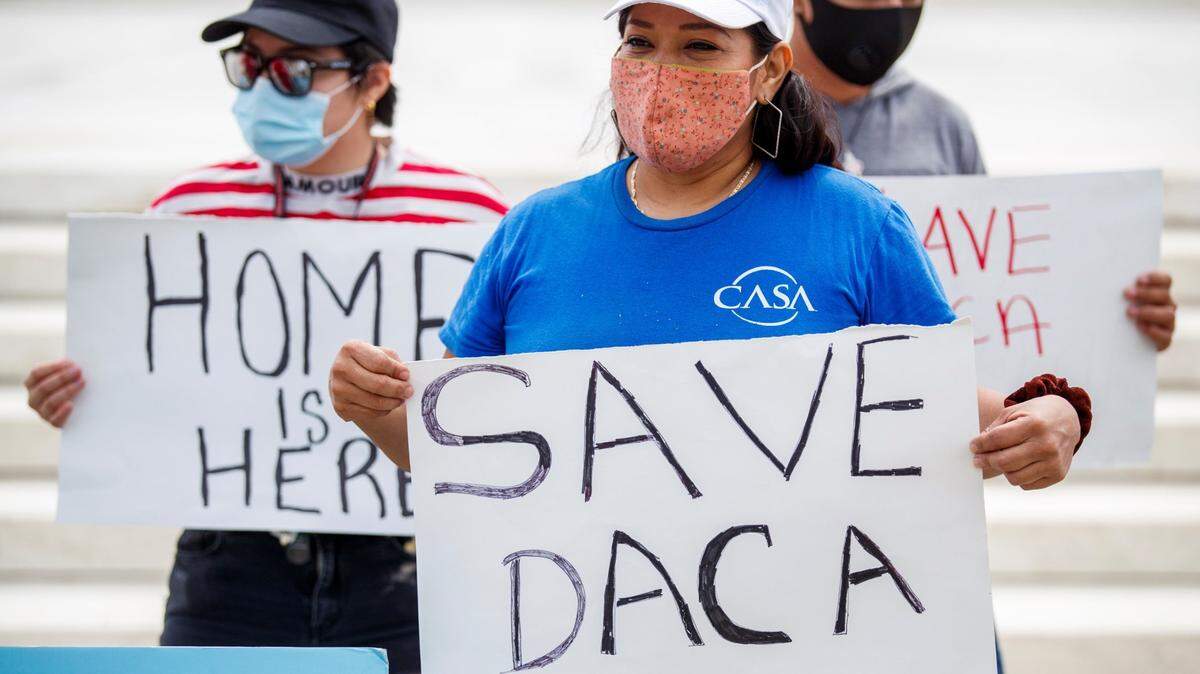 A group of immigrant youth and supporters rallied in June in anticipation of a decision on the Deferred Action for Childhood Arrivals (DACA) case in front of the Supreme Court.