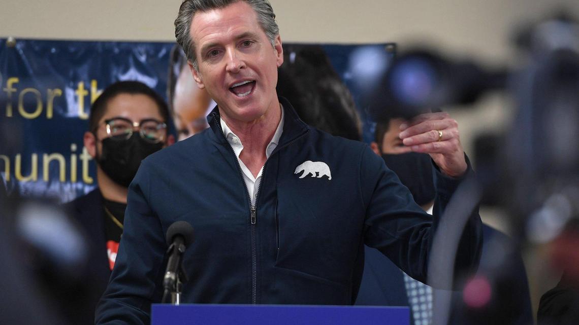 California Governor Gavin Newsom at Clinica Sierra Vista on July 27, 2021 in Fresno, CA.