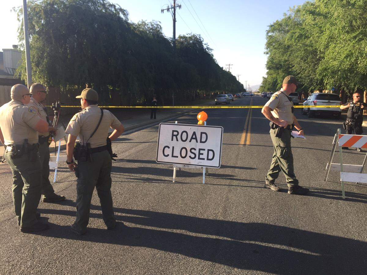 A sheriff's deputy from Tulare County, CA suffered non-life threatening injuries after he was shot Thursday, May 3, 2018 and rushed to a hospital after he was involved in a shooting in Orosi.