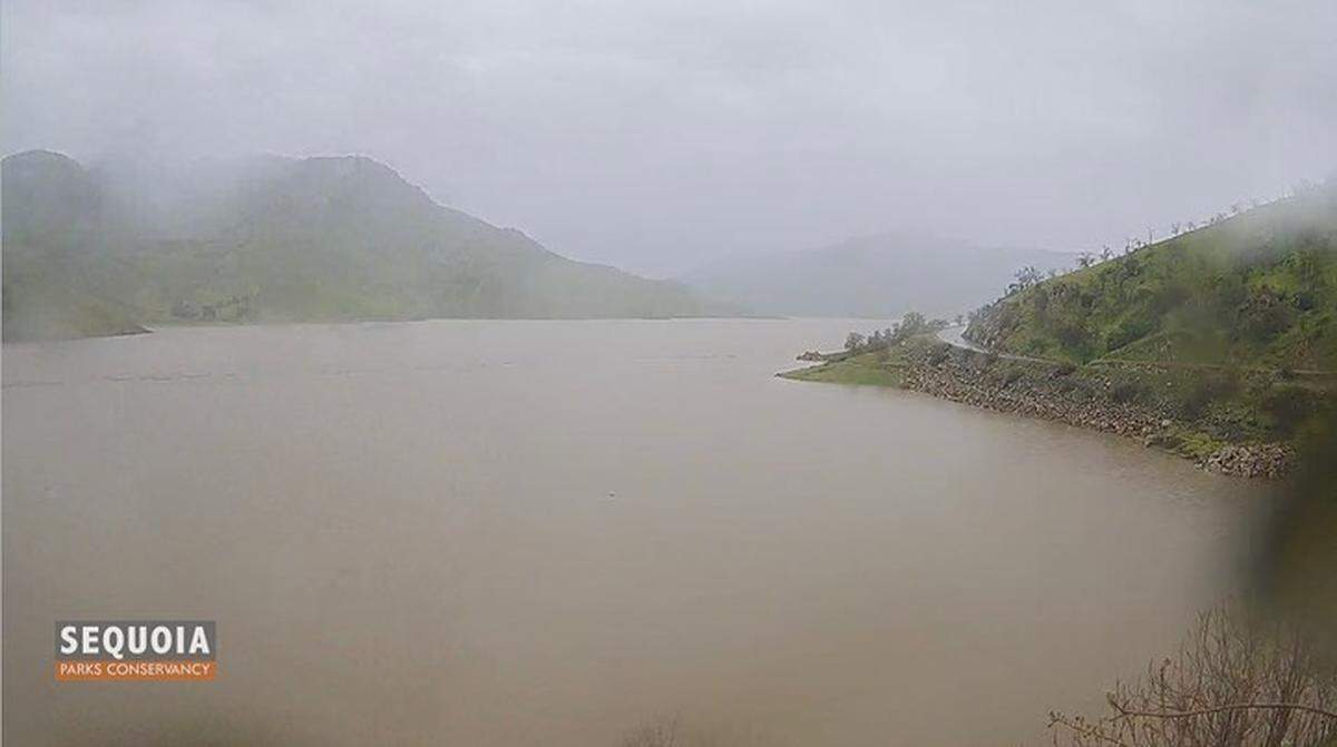 The level of Kaweah Lake as it looked Tuesday, March 14, 2023, according to the Sequoia Parks Conservancy.