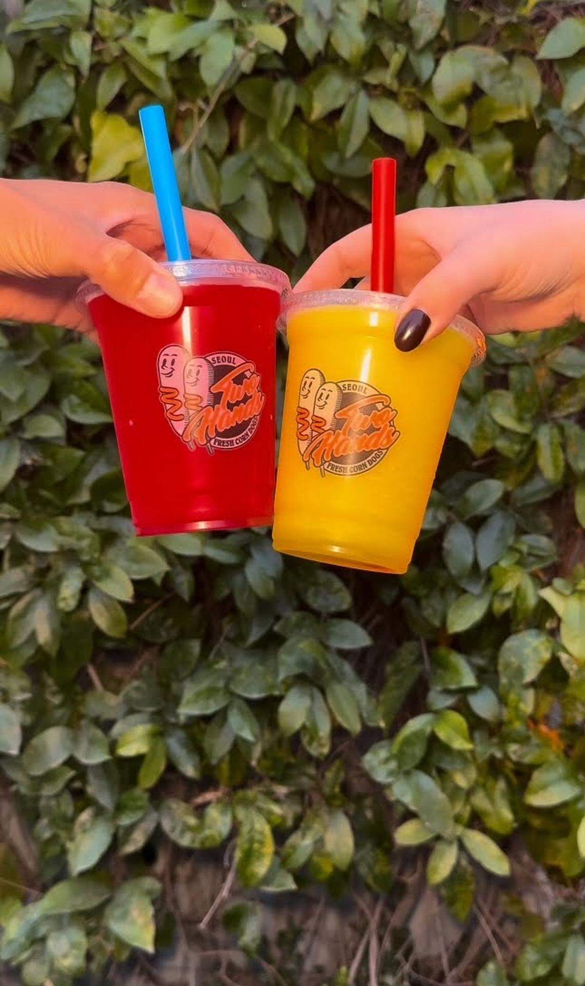 Along with Korean corn dogs, Two Hands has four flavors of slush drinks.