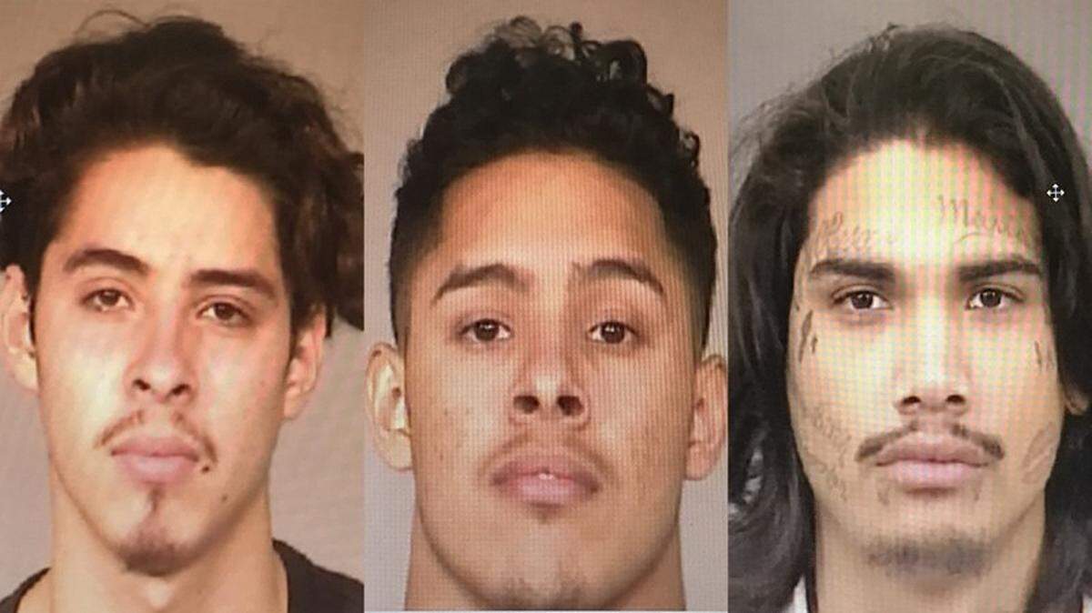 José, Everado, and Eduardo Valentón were booked in connection with a murder in May of 2018.