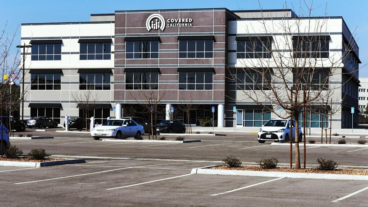 The three-story Covered California building at 247 Nees Avenue adjacent to Highway 41, constructed in 2020, is shown Friday Jan. 27, 2023 in Fresno.