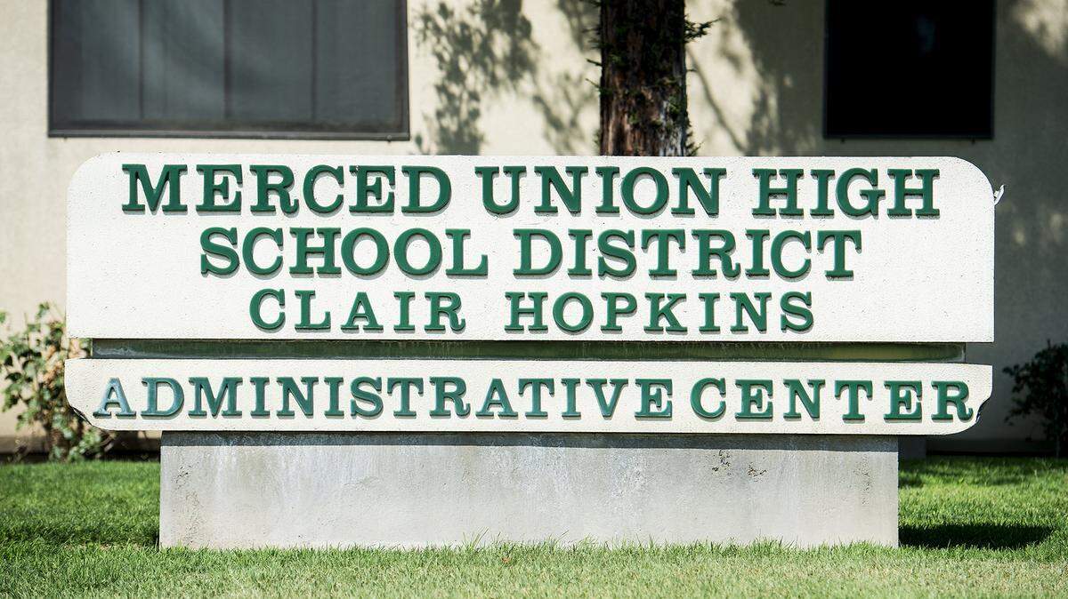 The Merced Union High School District Clair Hopkins Administrative Center in Atwater, Calif., on Friday, Aug. 3, 2018.