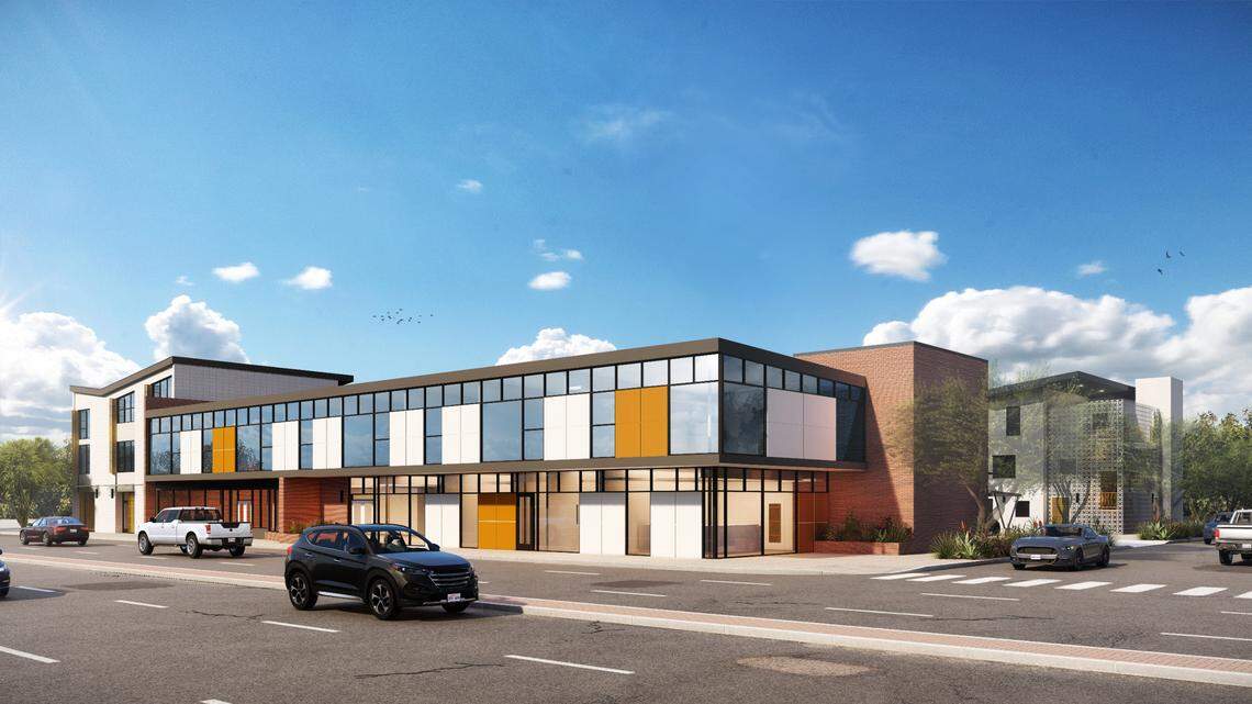 A photo rendering of The Arthur @ Blackstone, a planned 41-unit affordable housing complex owned by Fresno Housing Authority.