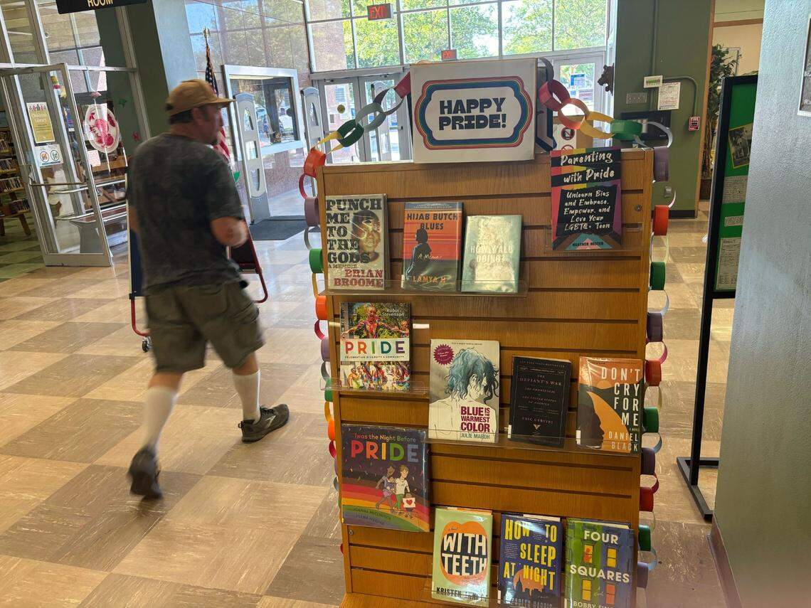 The Fresno County Library location in downtown had a Pride Month display up on June 10, 2025.