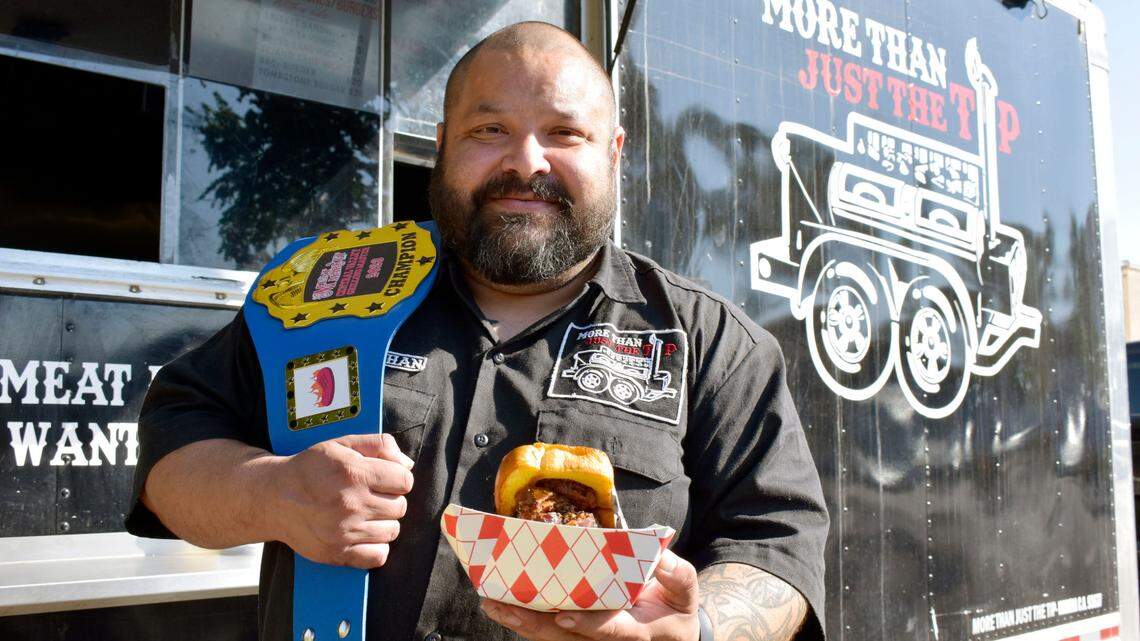 Jonathan Carbajal, 43, of Madera, is the 2023 Grilling Master of the Central Valley. He is the owner of the More than Just the Tip barbecue truck in Madera, which parks in the parking lot of the Boot Barn on 2220 West Cleveland Avenue.