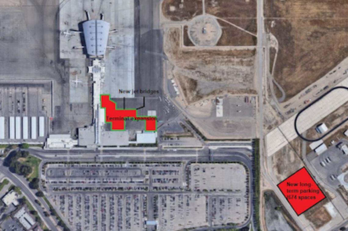 An expansion of the Fresno Yosemite International Airport terminal will add an upstairs concourse with two new jet bridge gates, more space for handling outbound luggage, and a larger international arrivals area. The new areas will be open in mid- to late 2022. A new long-term parking lot is expected to be open by summer 1999.