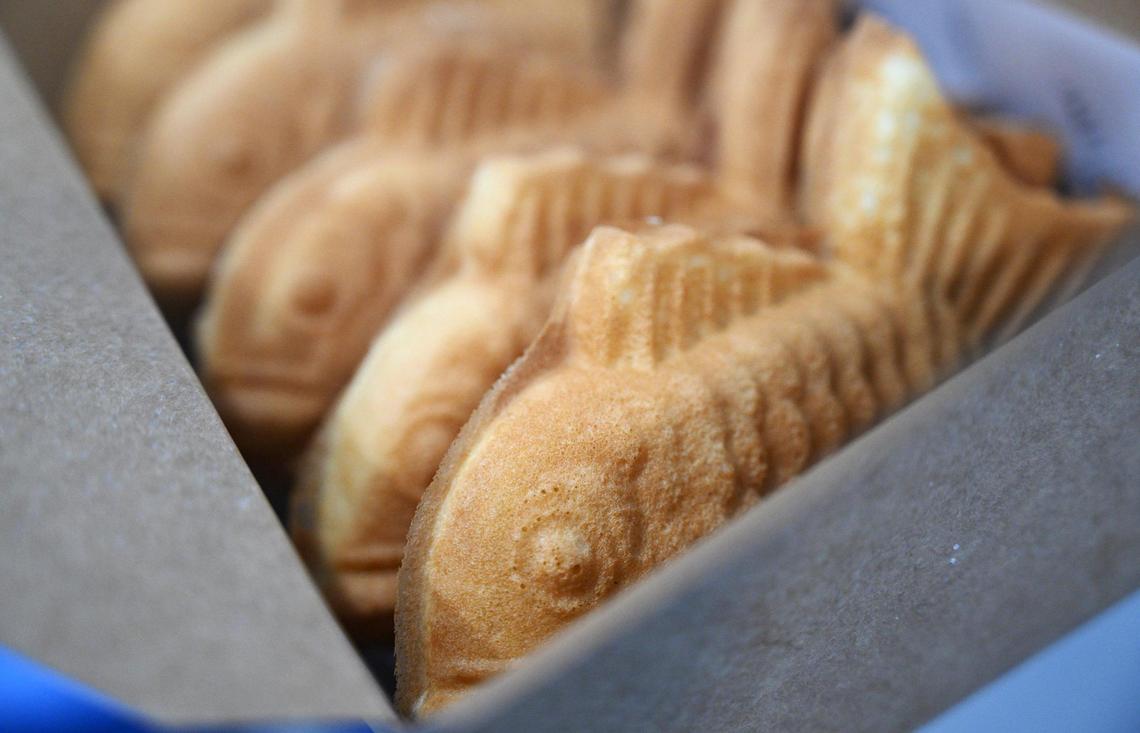Taiyaki are boxed at Sophea and David Thach’s new Sweet Ppang offering taiyaki, soft serve, boba drinks and more. Photographed Tuesday, Nov. 12, 2024 in Fresno.