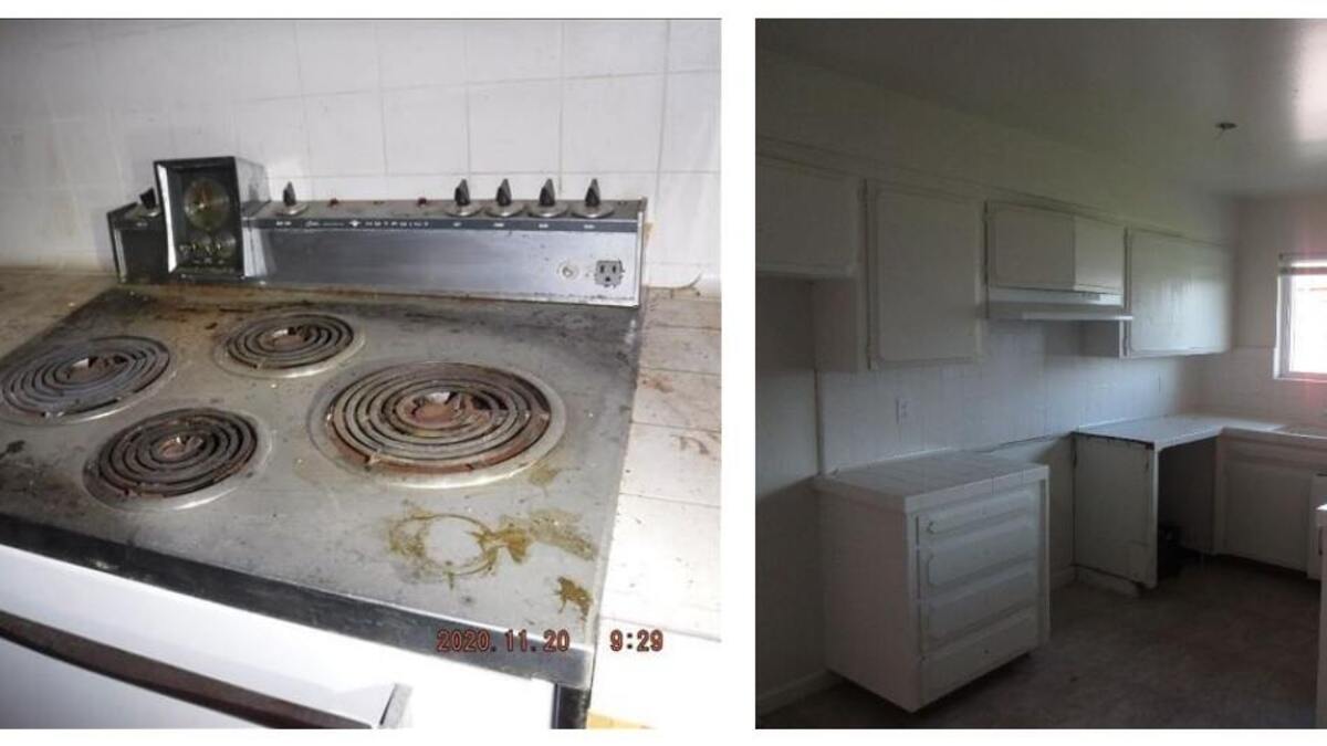 A before and after photo of an abandoned rental property at 1914-1916 E. Shields Ave. that was on the Fresno Anti-Slum Enforcement Team’s targeted property list. A receivership was appointed to the property in 2021, according to assistant city attorney Christina Roberson