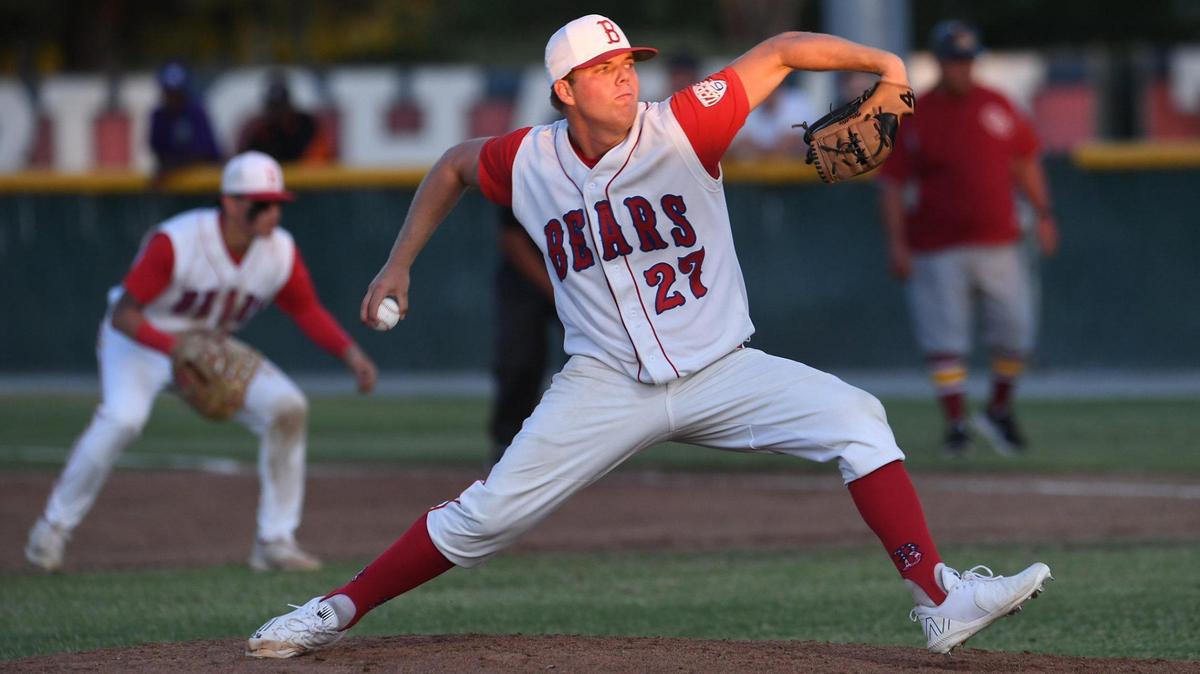 Buchanan’s Austin Watson pitches against Clovis West in the third game of a three-game series Friday, May 6, 2022 in Clovis