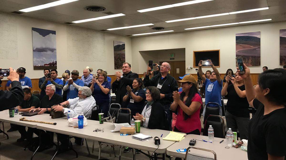 Gerawan workers react to winning the election to oust the United Farm Workers union.