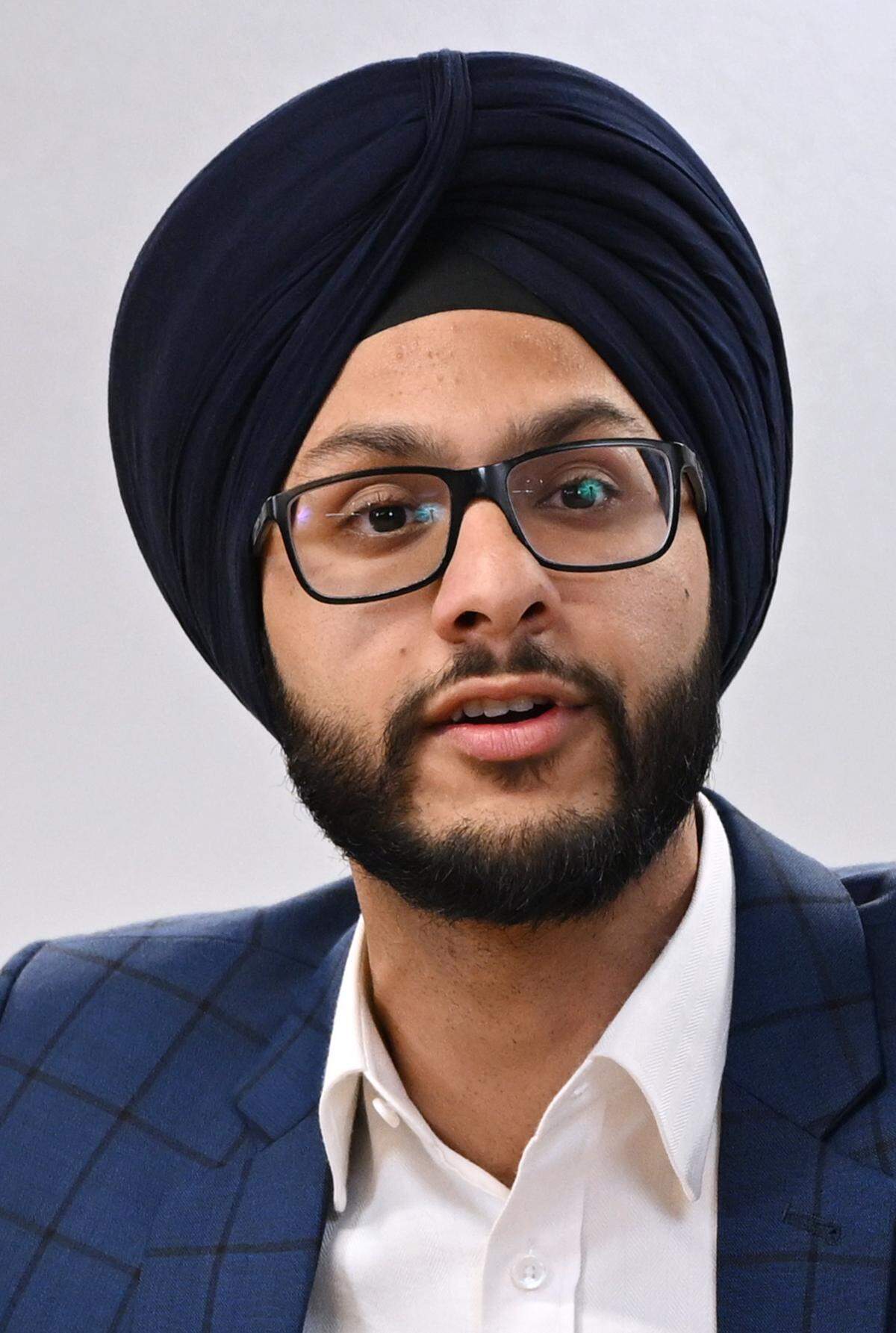 Dictrict 7 candidate Nav Gurm, seen during a Fresno City Council forum held by The Fresno Bee Friday, April 17, 2026 in downtown Fresno