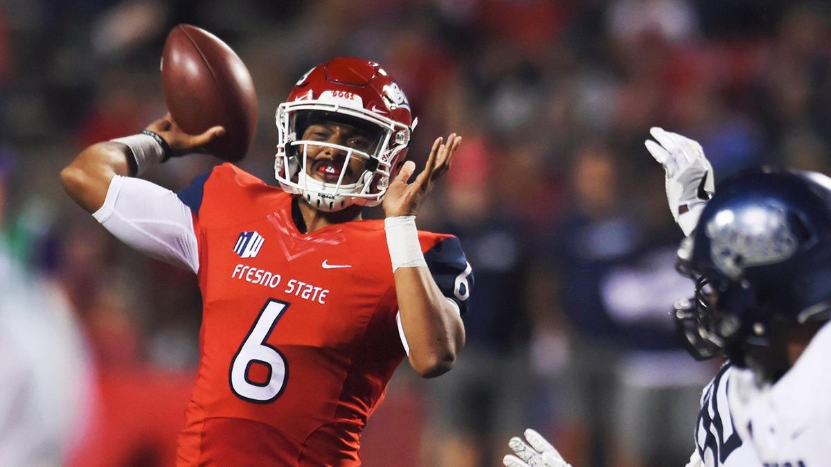 Fresno State quarterback Marcus McMaryion has a deep corps of weapons to throw to this season with KeeSean Johnson and Jamire Jordan back as well as Oklahoma transfer Michiah Quick. In a 79-13 opening rout of Idaho, McMaryion hit 19 of 26 passes for 207 yards.
