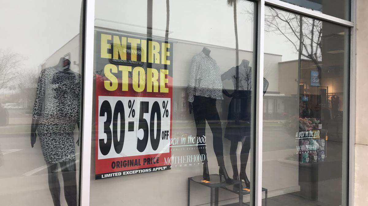 A going-out-of-business sale has started at the Destination Maternity store in River Park in Fresno.