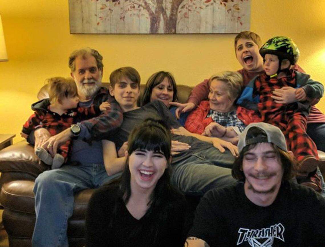 Hannah Pimentel with her family.