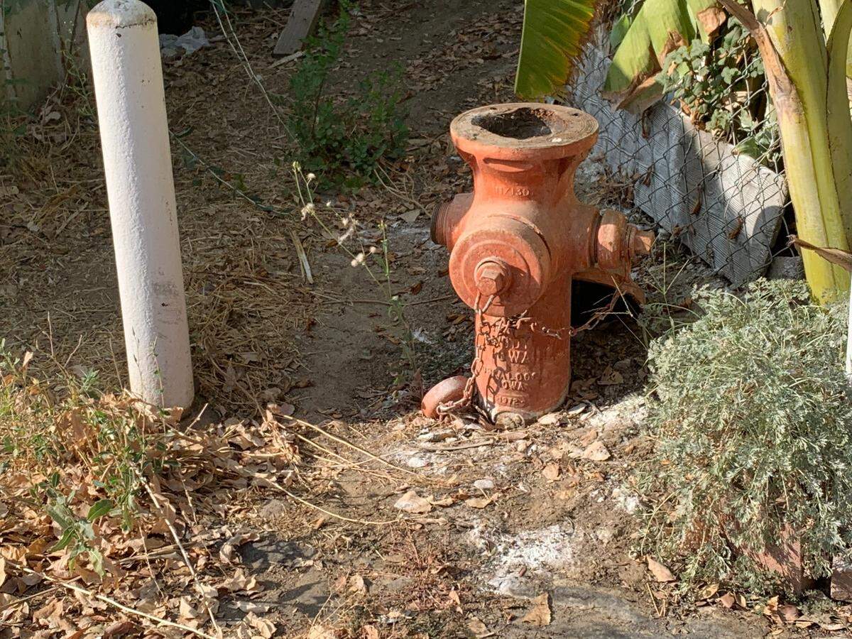 Fresno County Fire was unable to use this hydrant during its efforts Saturday to battle a mobile home fire.