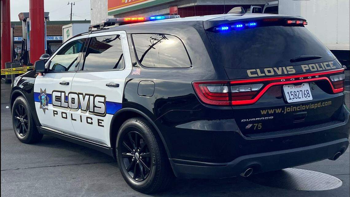 A Clovis police cruiser on Tuesday, Feb. 21, 2023.