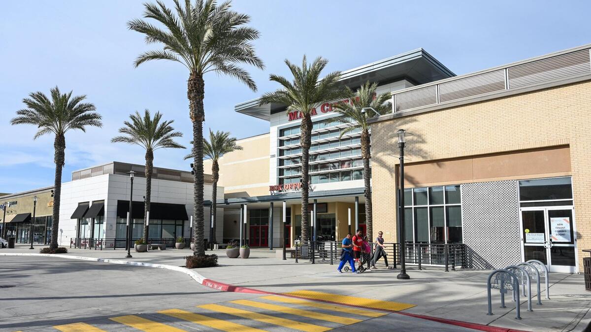 Maya Cinemas and neighboring stores at The Square at Campus Pointe on the Fresno State campus on Saturday, Jan. 29, 2022.