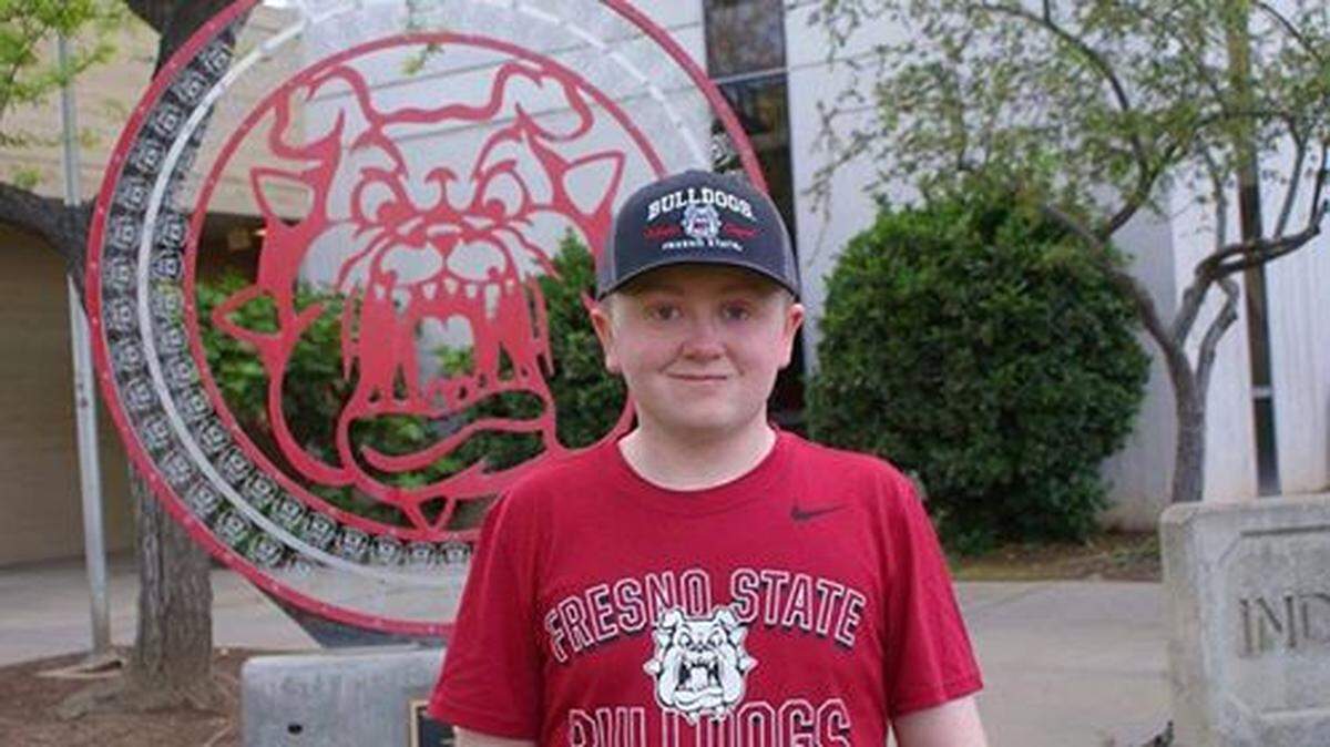 Fresno State student Parker Fritsch has had cancer since he was 2. He’s found purpose in life helping others and doing what he loves, including helping with the Fresno State baseball team. He previously helped the Buchanan High baseball team with its snack bar and ticket booth.