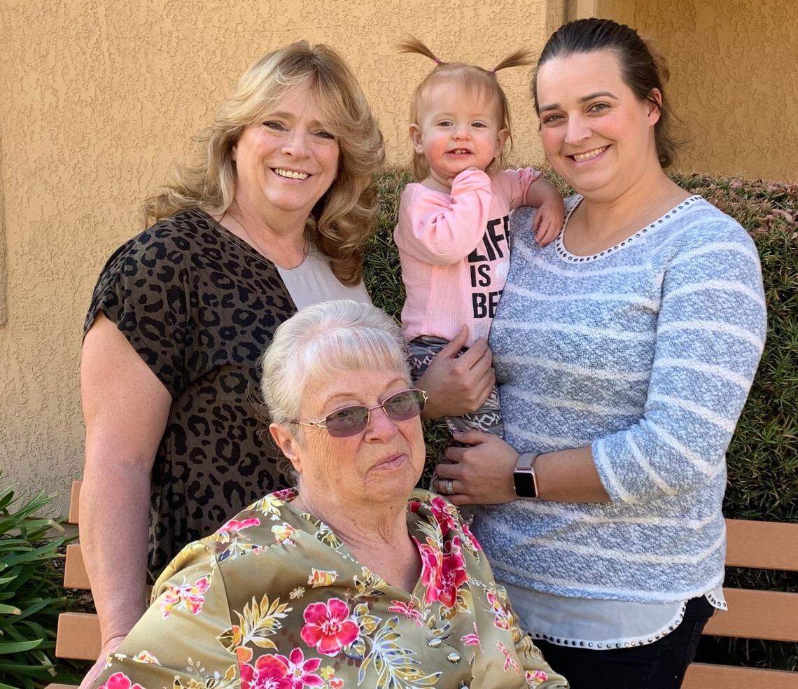 Janice Tarango, 59, left, takes care of her mother, Lois, center, and aunt and uncle as a caregiver. She said the coronavirus has made things much more difficult for caregivers looking after sick or elderly family.