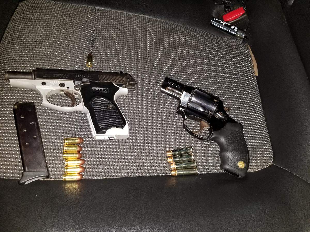 Police recovered a .357 magnum revolver and a .380 caliber pistol during a traffic stop in southeast Fresno.