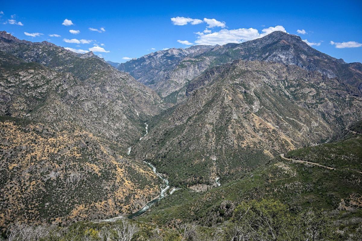 The middle and south forks of the Kings River meet in Kings Canyon as seen from the Junction View overlook in the Sequoia National Forest on Highway 180 between the Kings Canyon National Park sections on Tuesday, June 11, 2024.