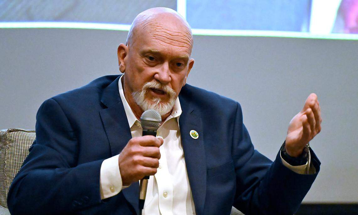 Incumbent Steve Brandau participates in a live-streamed discussion as a Fresno County Board of Supervisors District 2 candidate Wednesday night, Oct. 2, 2024 in Fresno.