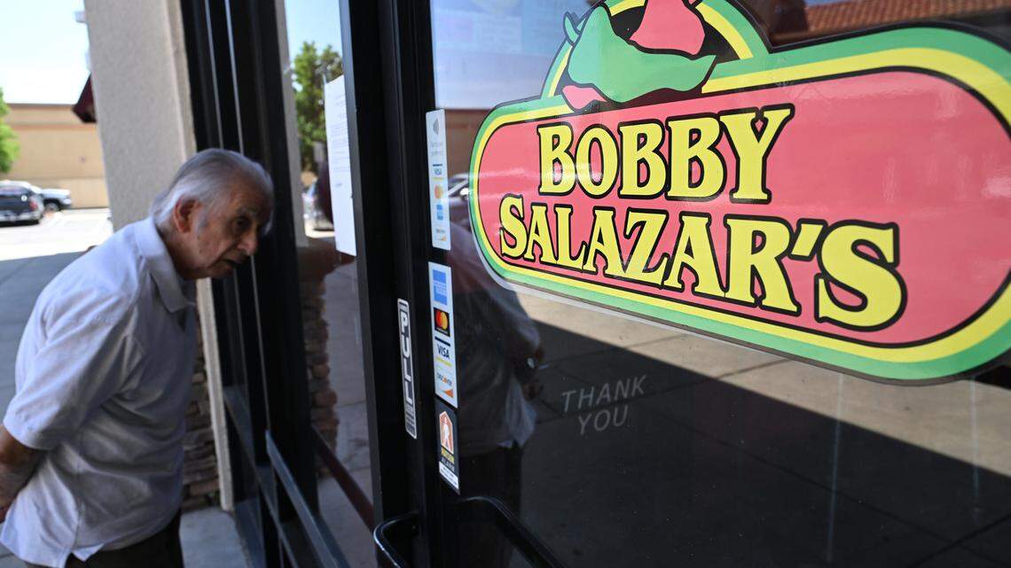 Bobby Salazar’s Taqueria at Herndon and Fowler avenues has closed with an official notice of “Belief of Abandonment” posted at the entrance, photographed Wednesday, May 28, 2025 in Clovis.