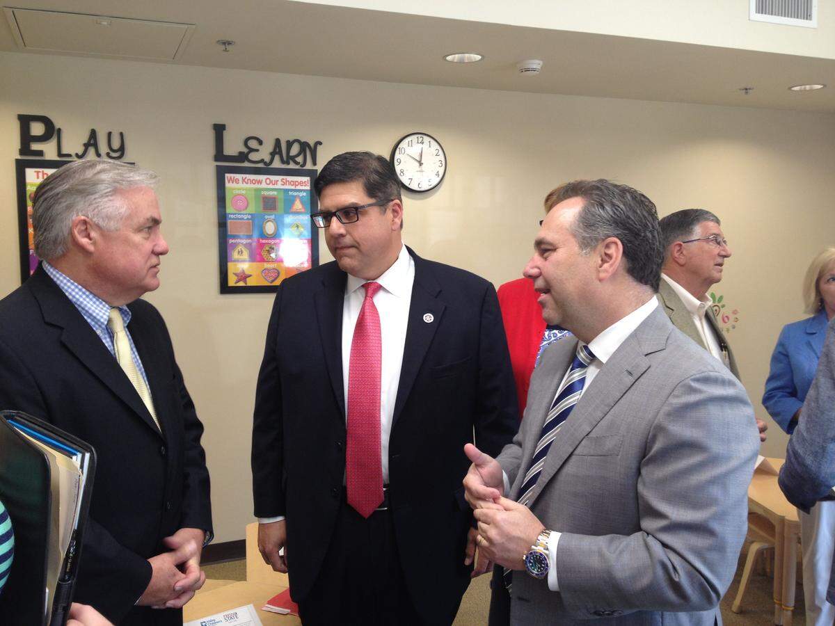 Assemblyman Jim Patterson (R-Fresno) with Fresno State President Dr. Joseph I. Castro and Valley Children’s President Todd Suntrapak in 2015. Valley Children’s teamed with the Fresno State for new autism center.