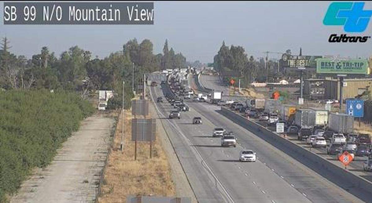 Northbound traffic headed through Selma was backed up Thursday, June 22, 2023, morning after a big rig broke down in a construction zone, the Fresno County area Caltrans office said.