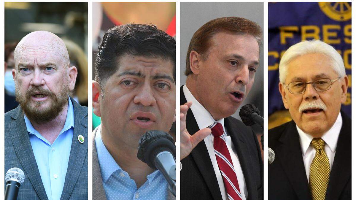 ​From left, Fresno County Supervisor Steve Brandau, Fresno City Councilmember Luis Chavez, Fresno City Councilmember Garry Bredefeld and county Supervisor Sal Quintero.