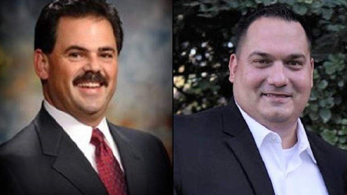 Mayoral candidates Tom Faria, left, and Paul Llanez, right, are shown. 