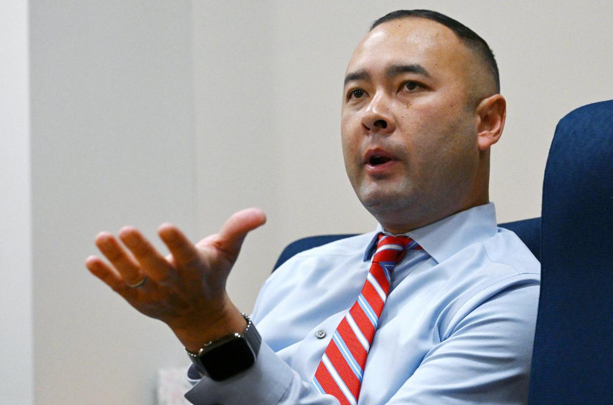 Fresno City Attorney Andrew Janz speaks about the recent subpoena of two journalists in an interview Monday, April 14, 2025 in Fresno.