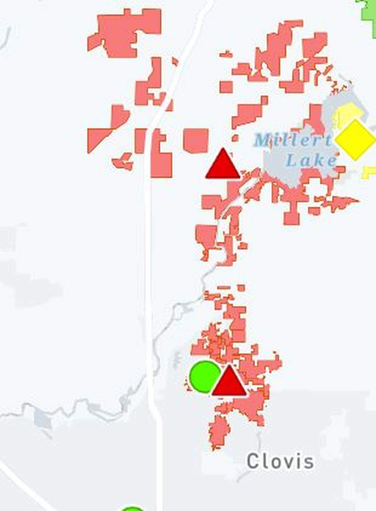 A wide-ranging power outage struck northeast Fresno just before sundown Tuesday.