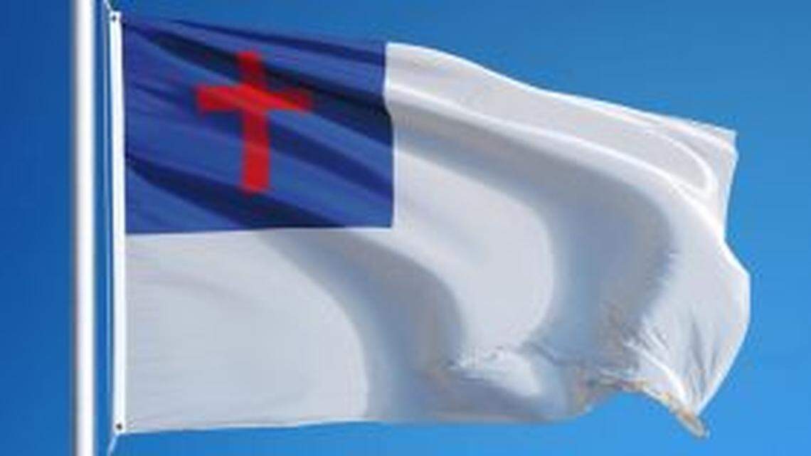 A Christian flag like the one in dispute in Boston.