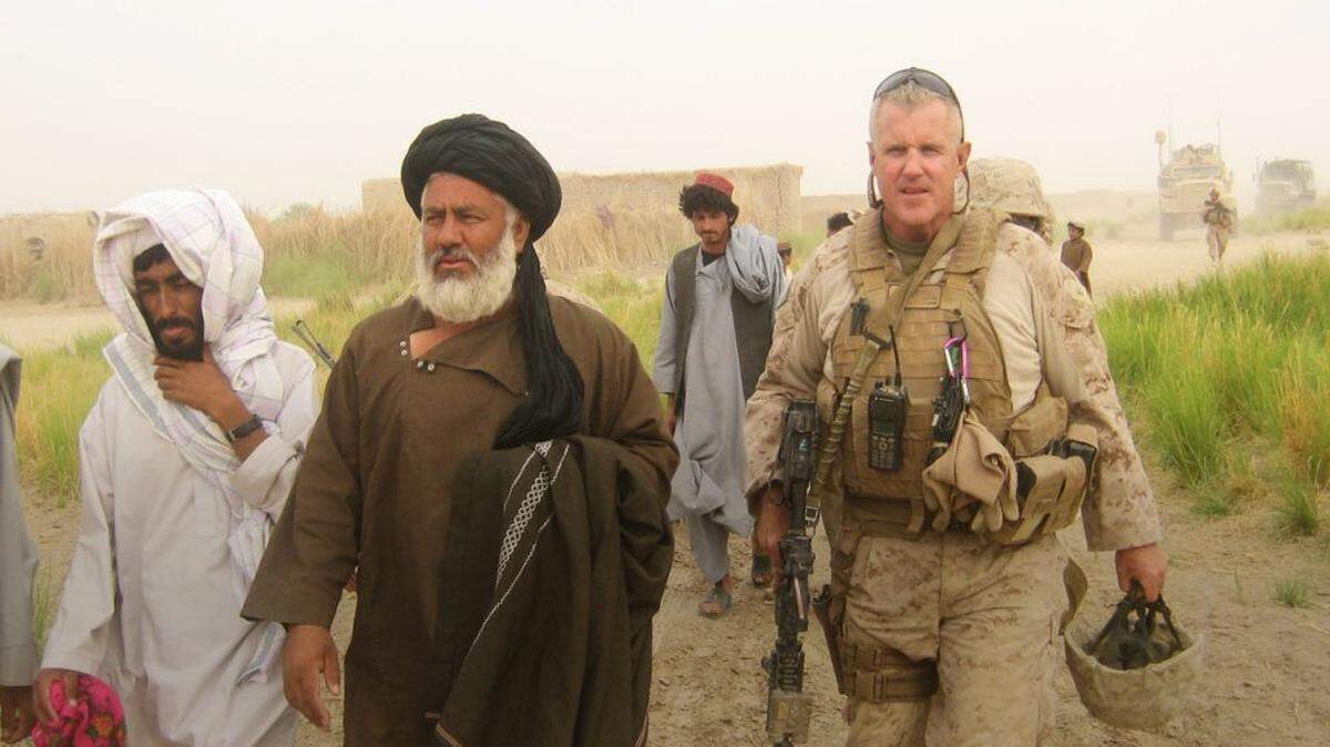 Marine Maj. Terry Slatic during an assignment to Afghanistan. Slatic is now retired and serving on the Fresno Unified school board.