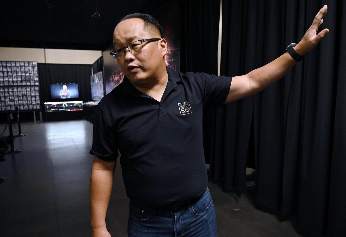 Vinai, the Hmong Refugee Experience is a multimedia exhibit chronicling the Hmong and other peoples’ lives as they transitioned from their home country to refugee camps and finally the United States. The free exhibit is located in the Big Fresno Fair’s Commerce Building now through Jan. 1, 2023. Photographed Friday, Dec. 23, 2022 in Fresno.