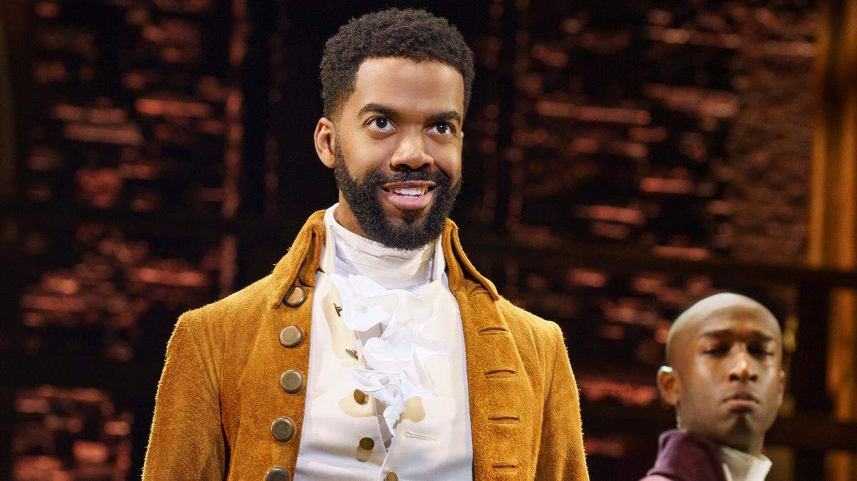 Julius Thomas III plays Alexander Hamilton is the touring production of the hit Broadway musical.