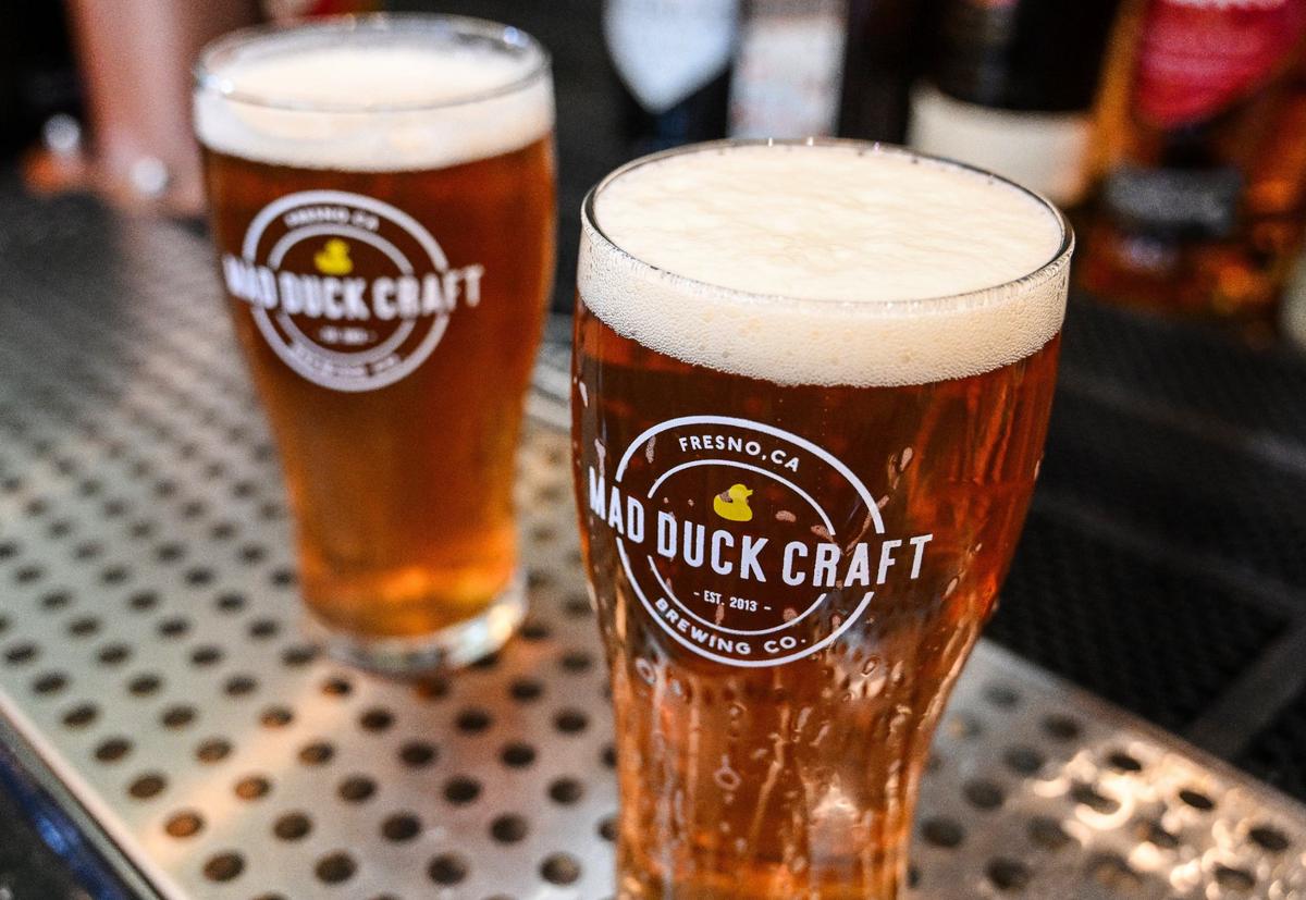 Craft draft beers from Mad Duck are freshly poured at the Fresno brewpub’s newest location at Maple and Copper avenues in north Fresno.