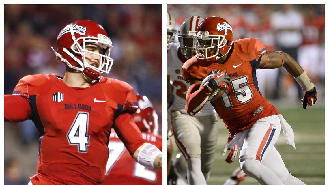 Now that wide receiver Davante Adams, right, is reunited with Derek Carr, look back at videos when the duo was together at Fresno State.
